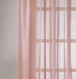 "Tyrone Textiles Eden Blush 100% Recycled Plain Voile Panel - Pair 140 X 137 Cm (55X54"")" - thumbnail 3