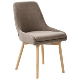 Beliani Set Of 2 Dining Chairs Melfort Fabric Brown - thumbnail 4
