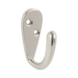 Sisi UK Silver Single Robe Hat And Coat Hooks Pack Of 4 Wall Mounted Metal Towel Dress And Bag Hangers For Bathroom Bedroom - thumbnail 2