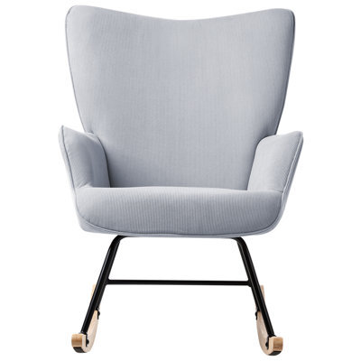 Wyld And Coco Aurora Rocking Armchair In Light Blue, Jumbo Corduroy Upholstery - W71 X D83 X H104Cm - image 1