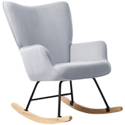 Wyld And Coco Aurora Rocking Armchair In Light Blue, Jumbo Corduroy Upholstery - W71 X D83 X H104Cm - thumbnail 4