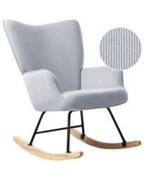 Wyld And Coco Aurora Rocking Armchair In Light Blue, Jumbo Corduroy Upholstery - W71 X D83 X H104Cm - thumbnail 3