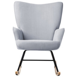 Wyld And Coco Aurora Rocking Armchair In Light Blue, Jumbo Corduroy Upholstery - W71 X D83 X H104Cm - thumbnail 1