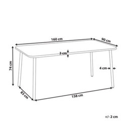 Beliani Garden Dining Table Caravino 160 Cm 90 Cm Metal Light Beige - thumbnail 3