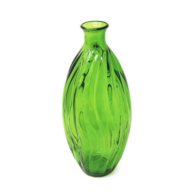 Verano Spanish Ceramics Recycled Glass Ola Lime Green Home Décor Medium Tall Vase (H) 31Cm - image 1