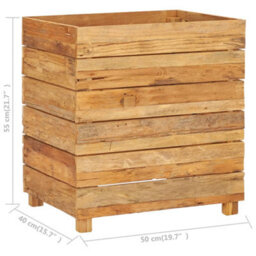Berkfield Raised Bed 50X40X55 Cm Recycled Teak And Steel - thumbnail 9