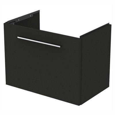 Ideal Standard I.life S Compact Matt Carbon Grey Wood Effect Wall-Mounted Bathroom Vanity Unit (H) 440mm (W) 600mm - image 1