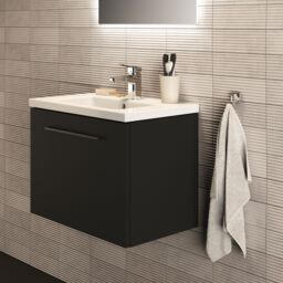 Ideal Standard I.life S Compact Matt Carbon Grey Wood Effect Wall-Mounted Bathroom Vanity Unit (H) 440mm (W) 600mm - thumbnail 5