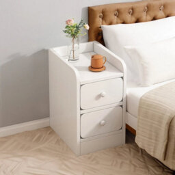 2Drawer Small Bedside Table Cabinet W/ Storage Drawer Sofa Side Lamp Table - thumbnail 1