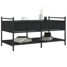 Berkfield Stylish Coffee Table Black 99X50X50 Cm Engineered Wood - thumbnail 3
