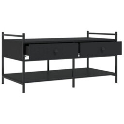Berkfield Stylish Coffee Table Black 99X50X50 Cm Engineered Wood - thumbnail 5