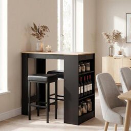 Modern Bar Table With 4-Tier Storage Shelves, Contemporary Breakfast Table,freestanding Table For Kitchen - thumbnail 2