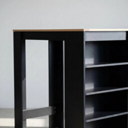 Modern Bar Table With 4-Tier Storage Shelves, Contemporary Breakfast Table,freestanding Table For Kitchen - thumbnail 4