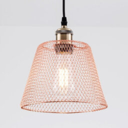 Harper Living Easy Fit Compact Vintage Metal Lampshade Copper Finish, 3 Different Colours, Ceiling Fitting Shade - thumbnail 1
