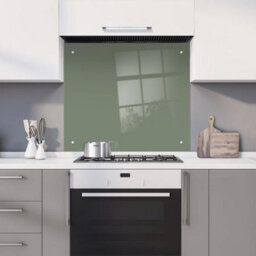 60 X 80Cm Tuscan Olive Glass Kitchen Splashback Splatter Screen Pre Drilled Holes Wall Hanging Fixings Included - thumbnail 1