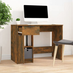 Berkfield Desk Smoked Oak 100X50X75 Cm Engineered Wood - thumbnail 3