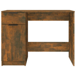 Berkfield Desk Smoked Oak 100X50X75 Cm Engineered Wood - thumbnail 6