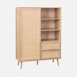 Sweeek - 101.5Cm Sideboard With Wood Effect Natural 101.5X39X139 Cm - Boheme - thumbnail 1