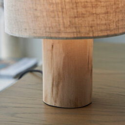 Luminosa Lighting Luminosa Durban Complete Table Lamp, Natural Eucalyptus Wood, Natural Linen - thumbnail 5