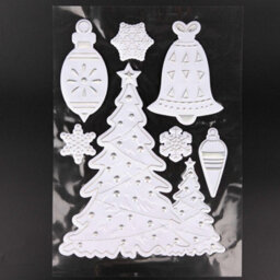 Shatchi 3D Christmas Window Stickers Snowy White And Silver - 8 Assorted Sheets Christmas Window Glass Christmas Scene, Pvc - thumbnail 5