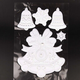 Shatchi 3D Christmas Window Stickers Snowy White And Silver - 8 Assorted Sheets Christmas Window Glass Christmas Scene, Pvc - thumbnail 8