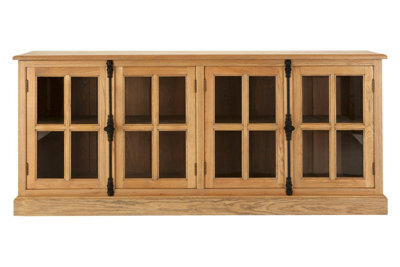 Orsina Open Shelf Grey Wood Sideboard, Spacious Storage Sideboard For Livingroom, Six Drawers Wooden Sideboard - image 1