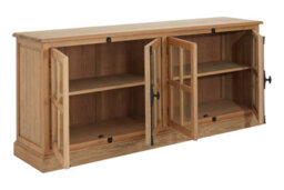 Orsina Open Shelf Grey Wood Sideboard, Spacious Storage Sideboard For Livingroom, Six Drawers Wooden Sideboard - thumbnail 4