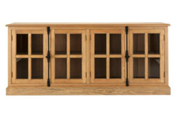 Orsina Open Shelf Grey Wood Sideboard, Spacious Storage Sideboard For Livingroom, Six Drawers Wooden Sideboard - thumbnail 1