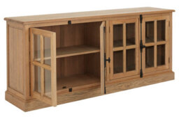 Orsina Open Shelf Grey Wood Sideboard, Spacious Storage Sideboard For Livingroom, Six Drawers Wooden Sideboard - thumbnail 3