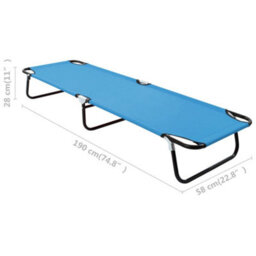 Berkfield Folding Sun Lounger Steel Turquoise Blue - thumbnail 9
