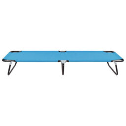Berkfield Folding Sun Lounger Steel Turquoise Blue - thumbnail 2