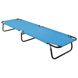 Berkfield Folding Sun Lounger Steel Turquoise Blue - thumbnail 1