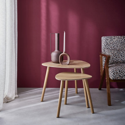 Sweeek - Scandinavian Nesting Tables In Mdf Lena Natural 60X60X48 Cm - image 1