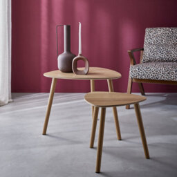 Sweeek - Scandinavian Nesting Tables In Mdf Lena Natural 60X60X48 Cm - thumbnail 3