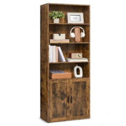 Vasagle Bookcase, 6-Tier Tall Bookshelf, Book Shelf With Doors, Shelving Unit, 24 X 60 X 175 Cm, For Living Room - thumbnail 3