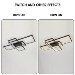 Modern Ceiling Lamp Livingroom Aluminum Acrylic Black - thumbnail 4