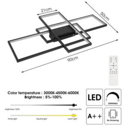 Modern Ceiling Lamp Livingroom Aluminum Acrylic Black - thumbnail 2