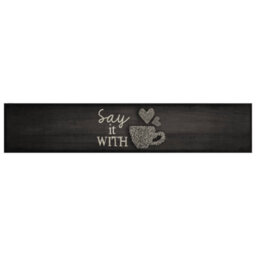 Berkfield Kitchen Rug Washable Cup Black 60X300 Cm Velvet - thumbnail 2