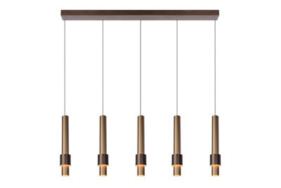 Lucide Margary Modern Pendant Light - Led Dim. - 5X4,2W 2700K - Coffee - image 1