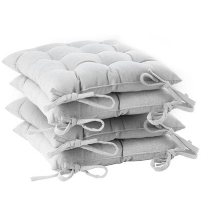 Harbour Housewares Square Garden Chair Seat Cushions - Grey - Pack Of 4 - image 1