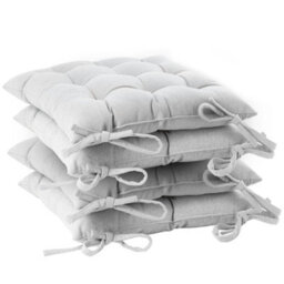 Harbour Housewares Square Garden Chair Seat Cushions - Grey - Pack Of 4 - thumbnail 1
