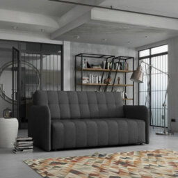 Viva Grand Iv Sofa Bed With Sleeping Function Bedding Storage Freestanding Upholstered Back 165X98X85Cm Graphite - thumbnail 2