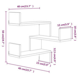 Berkfield Wall Corner Shelf Grey Sonoma 40X40X50 Cm Engineered Wood - thumbnail 8