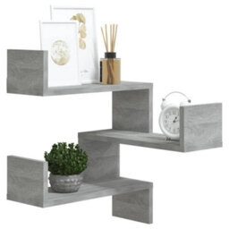 Berkfield Wall Corner Shelf Grey Sonoma 40X40X50 Cm Engineered Wood - thumbnail 6