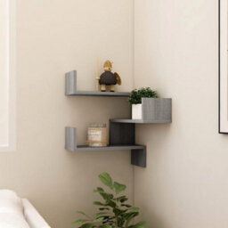 Berkfield Wall Corner Shelf Grey Sonoma 40X40X50 Cm Engineered Wood - thumbnail 7