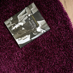 Bravich Aubergine Thick Shaggy Circle Rug - California - 120Cm - thumbnail 4