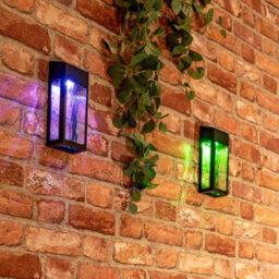 4X Black Wall Solar Lights Outdoor Garden Fence Lighting Multi Coloured White - thumbnail 6