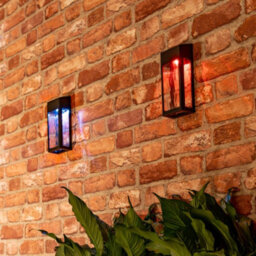 4X Black Wall Solar Lights Outdoor Garden Fence Lighting Multi Coloured White - thumbnail 5