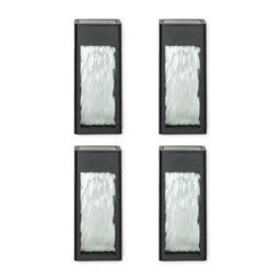 4X Black Wall Solar Lights Outdoor Garden Fence Lighting Multi Coloured White - thumbnail 1