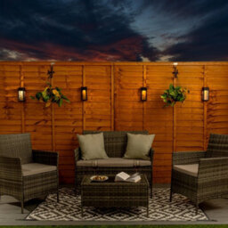 4X Black Wall Solar Lights Outdoor Garden Fence Lighting Multi Coloured White - thumbnail 4